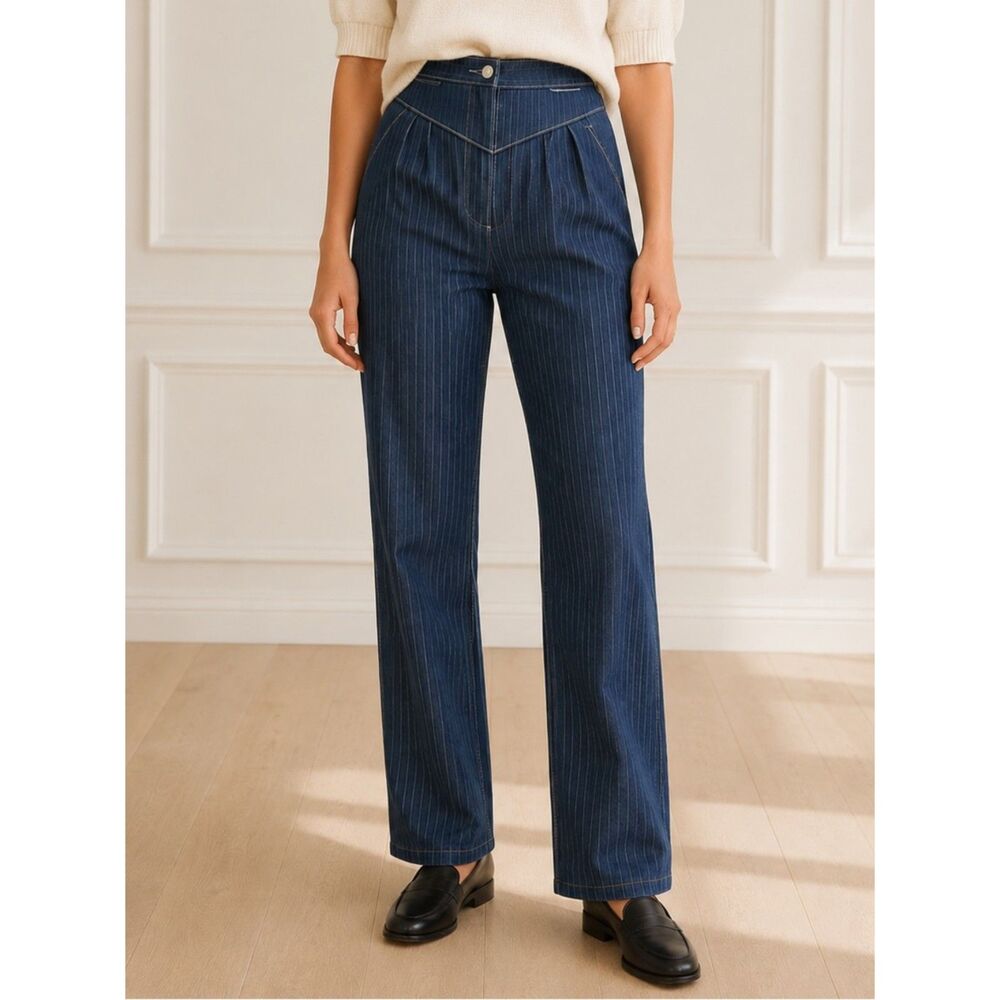 Vintage Union Gap High Rise Striped Denim Jeans Size 5 Junior NWT 100% Cotton